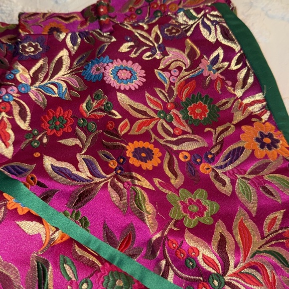 Stunning hot pink or fuschia and green floral suit by ASOS 33x32 42R jacket - Picture 10 of 15